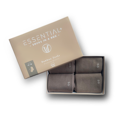 Essential+ bambus sokker, 4 socks in a box, Sand Collection