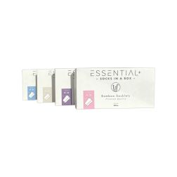 Essential+ Bambus strømper, 4 par, Soklet/Footies, Hvide - Vælg str.