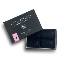 ESSENTIAL+ Bambus sokker, SVART, 4 socks in a box